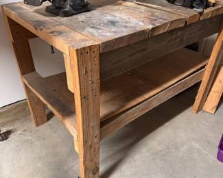 Handmade wooden workbench, very sturdy 32"H x 42"W x 26"D