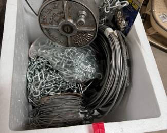 Lightweight chain, wire, cable, wire clamps, and Ideal  tie wire reel