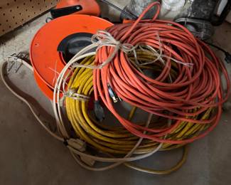 Worklight reel, power cords