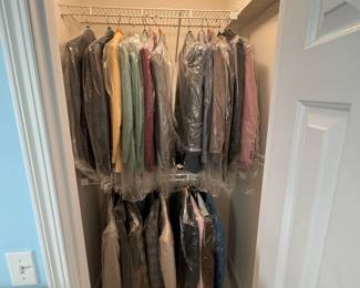 Closet full of men's jackets and blazers for an average height, approximate size large (most are custom)
