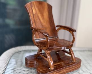 Wooden chair figurine 6"H