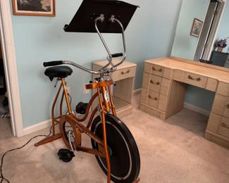 Vintage Schwinn exercise bike with reading stand