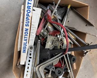 Box of odd metal hardware parts