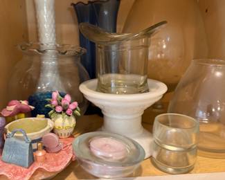 Group of small vases and candle holders