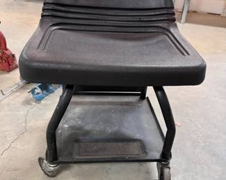 Craftsman low work chair on casters 22"H x 17"W