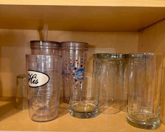 Group of plastic cups and glasses