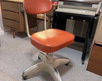 Vintage orange Hamilton Cosco office chair, minor rub on seat (see photo) 