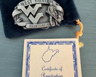 West Virginia Mountaineers limited edition J. J. Buckles, belt buckle