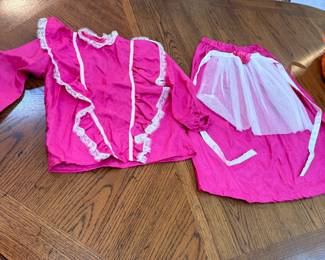 Vintage child's hand-sewn princess outfit elastic waist measures 22"W, shirt and skirt measures 40"L