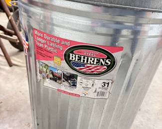Behrens 31-gallon steel trash can with lid