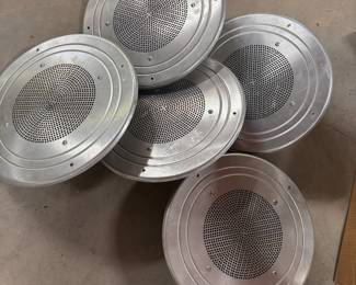 Set of 5 Nutone C 36004 8 OHM ceiling speakers, appear in good used condition, not tested, 12"W