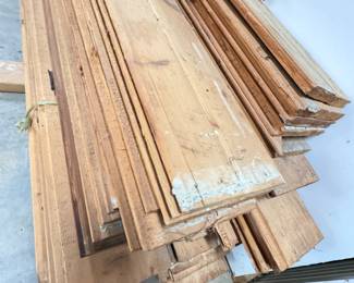 Large lot of reclaimed tongue-in-groove paneling, a few have been cut to about 4-5 ft, and most are 9ft long