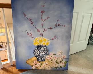 Asian still life painting on canvas 40" x 30"