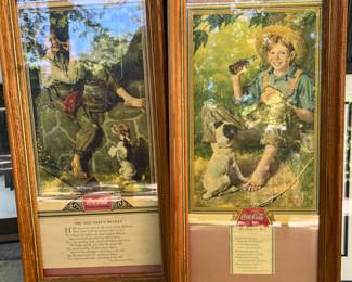 Framed 1930’s Norman Rockwell calendar pages