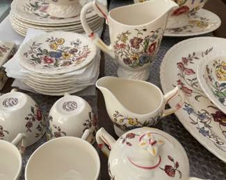 Vernonware “Mayflower” Vernon Kilns California, 1930’S. Entire Set of China with Serveware and Tea/Coffee Service 