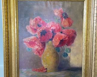 Max Streckenbach Original ‘Poppies’ Oil Painting