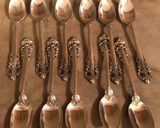 GRAND BAROQUE SMALL SALT SPOONS STERLING SILVER