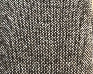 DETAIL OF BLACK AND TAUPE TWEED SECTIONAL