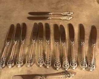 GRAND BAROQUE BUTTER KNIVES STERLING SILVER