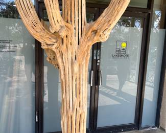 Wood Cactus Large Rare Lamp