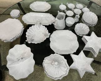 Astier De Villatte  Black Terracotta Clay White Porcelain  Glaze China Set From Paris!