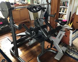 Lots of exercise equipment 