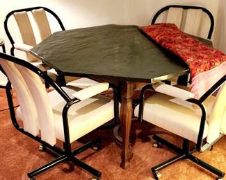Octagonal slate table with optional chairs 