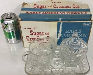 Antique Anchor Hocking 4-Piece Sugar  Creamer Set