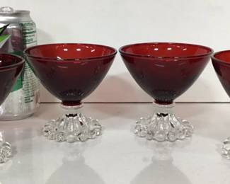 4-Piece Ruby Red Boopie Sherbet Glasses
