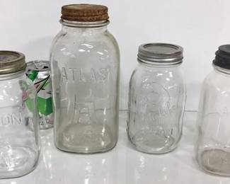 Antique SQUARE Glass Jars