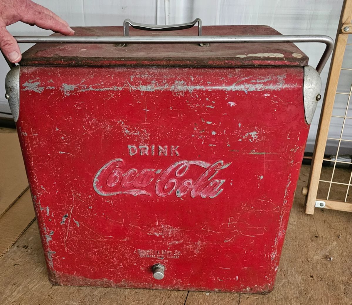 1950's Metal Coca-Cola Cooler clean inside