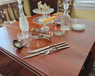 Decanters, Glass, on the Willetts Furniture Dining Table