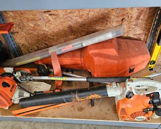 Three Stihl Chainsaws, the large one is a 32. more details to come. ...............................................
