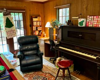 Player Piano with lots of music options, area rugs, games
