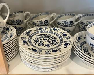 J & G Meakin Blue Nordic china set (bottom shelf)