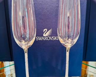 Steven Weinberg for Swarovski “Crystalline” Champagne Flutes with original packaging