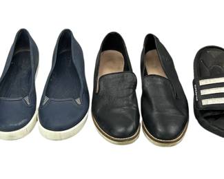 8.5-9 Womens Shoes Sandals Leather Aldo Black Slip Ons Adidas Crocs Steve Madden LOT