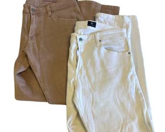 32R AG-ED Denim The Tellis Modern Slim Beige/Blush & White 2 Pairs Jeans
