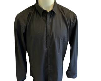 XXL Tailored Athlete Dress Shirts Long Sleeved Black