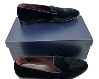 10.5D Ralph Lauren Black Velvet Slip On Loafer