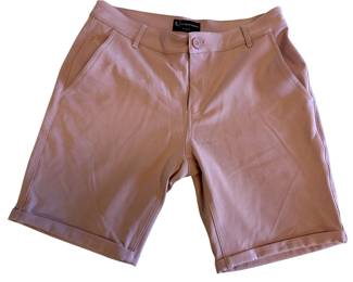 34W Tailored Athlete Flat Front Chino Shorts Pink Polyester 365