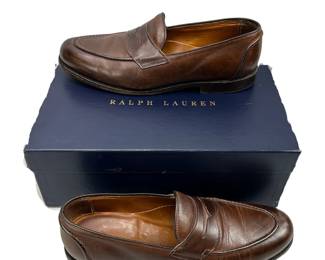 10.5D Ralph Lauren Brown Leather Penny Loafer Singleton
