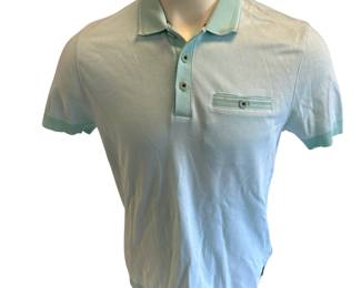 Size 3 =38 Chest Ted Baker Aqua Blue Polo Style Shirt
