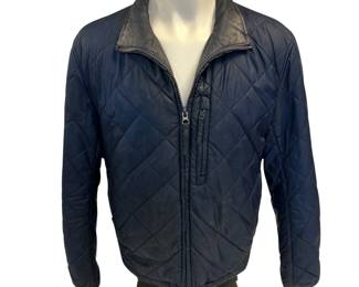 MED Quilted Navy Jacket Andrew Marc New York Removable Vegan Sherpa Liner