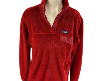 L Womens Patagonia 1/4 Snap Pullover Red