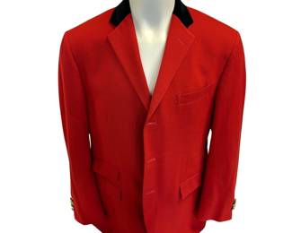 44 R Red Black Velvet Collar "Fox Hunt" Sport Jacket RL POLO Italian Wool Equestrian Style
