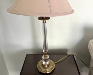 glass and brass lamp