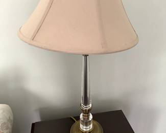 glass and brass lamp