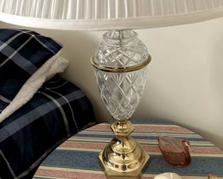 Glass and brass lamp