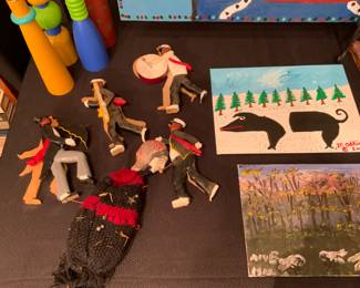 New Orleans drum line figures hand carved M Floyd. 